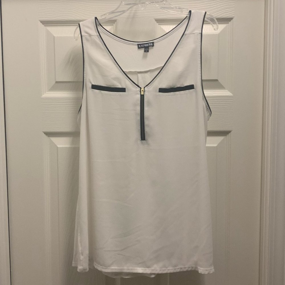 Express Zipper Tank (L-White)